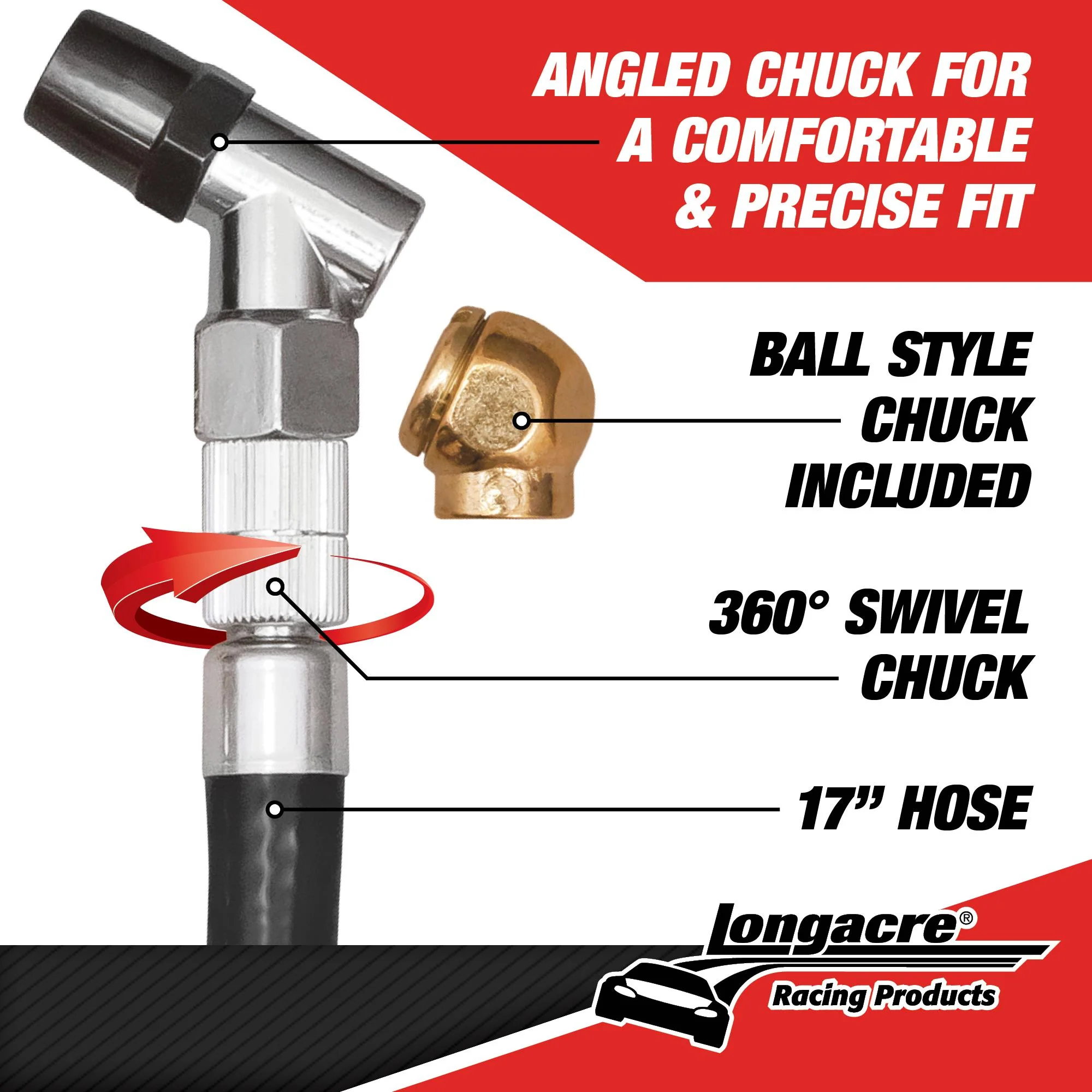 Deluxe 2½" GID Quick Fill Tire Gauge 0-60 psi - Image 5