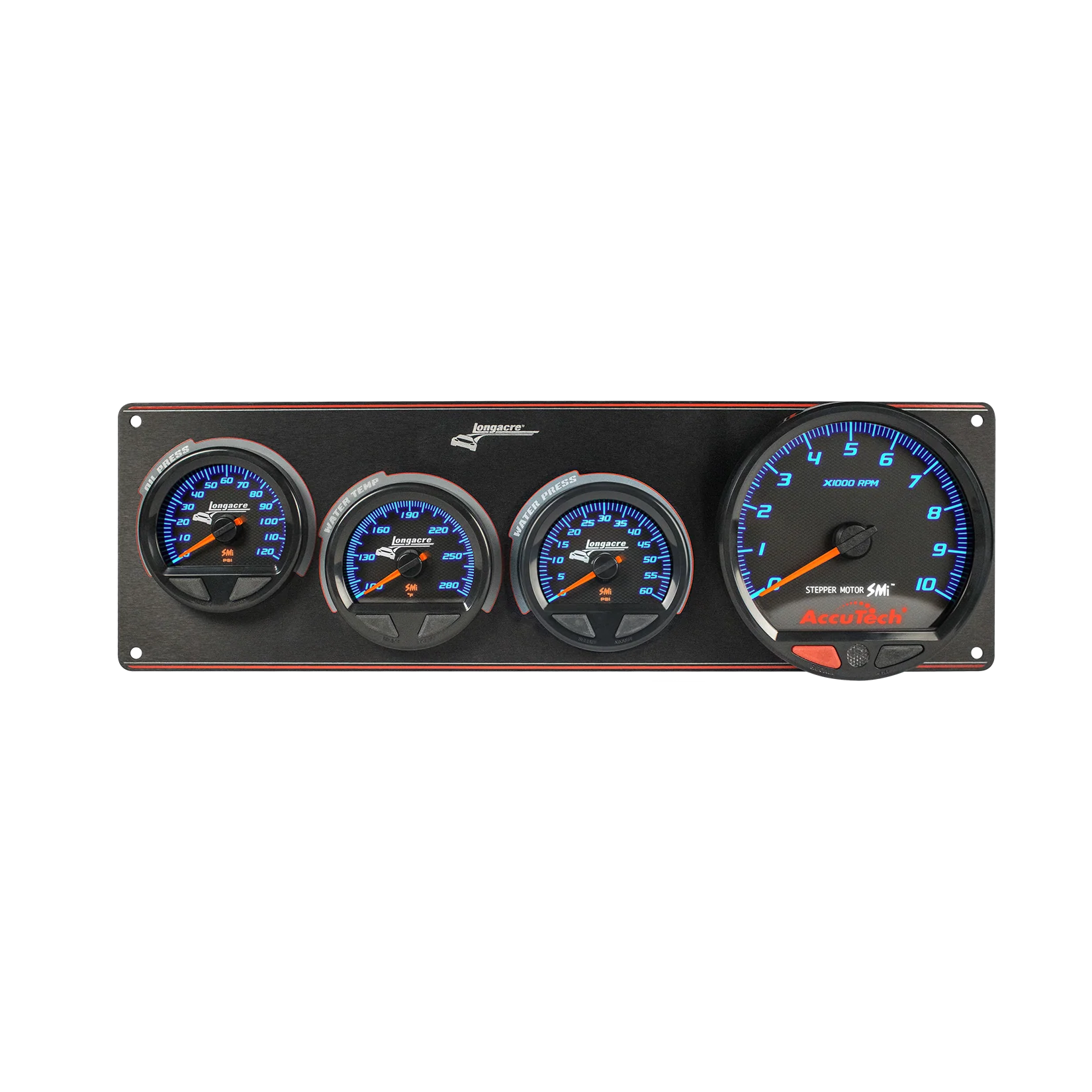 SMi™ Elite Waterproof Gauge Panel from Longacre,  3 Gauge Oil Pressure/Water Temperature/Water Pressure/Tach