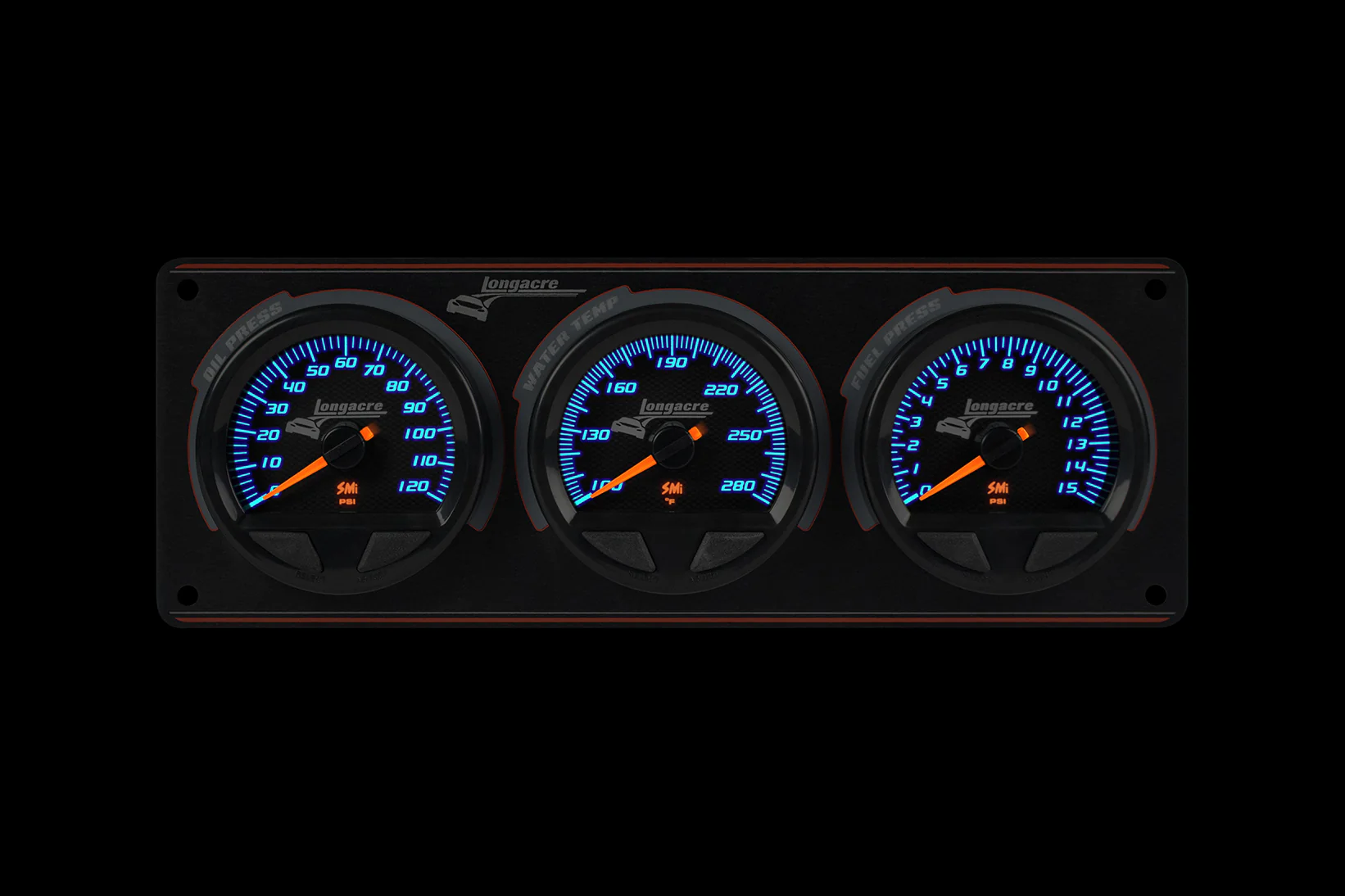 SMi™ Elite Waterproof Gauge Panel, 3 Gauge Oil Pressure/Water Temperature/Fuel Pressure 15psi - Image 2