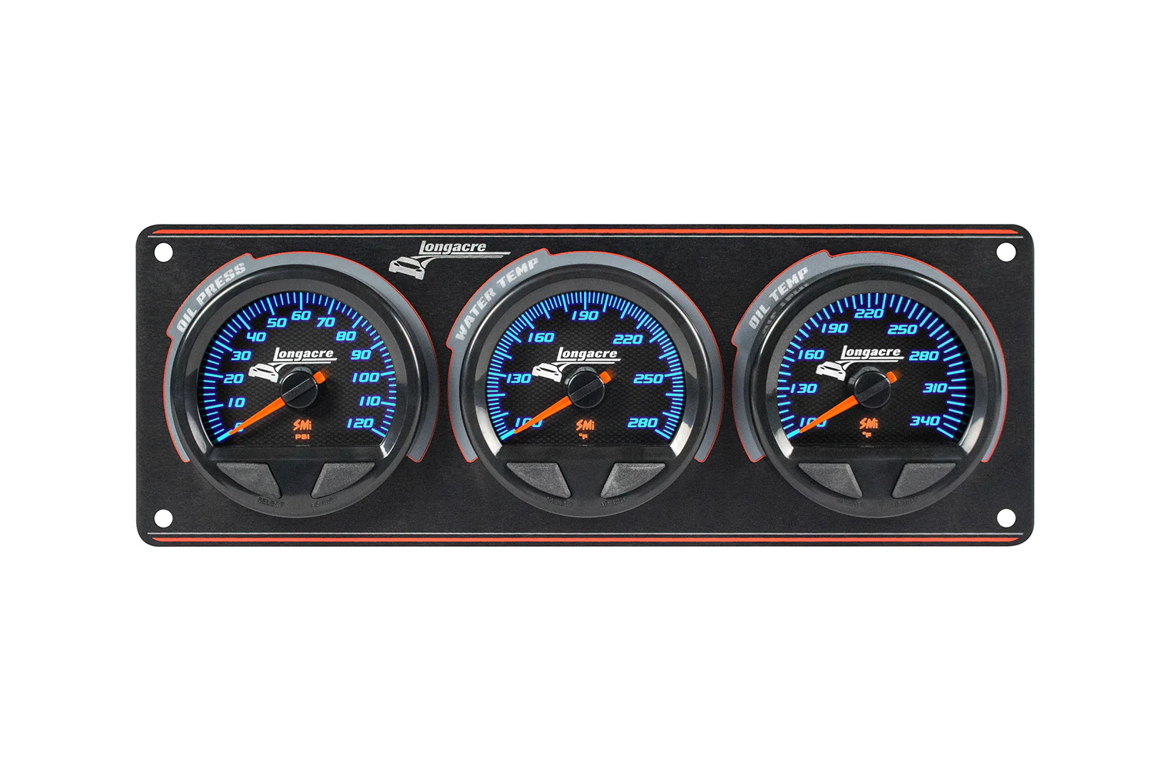 SMi⢠Elite Waterproof Gauge Panel, 3 Gauge Oil Pressure/Water Temperature/Oil Temperature