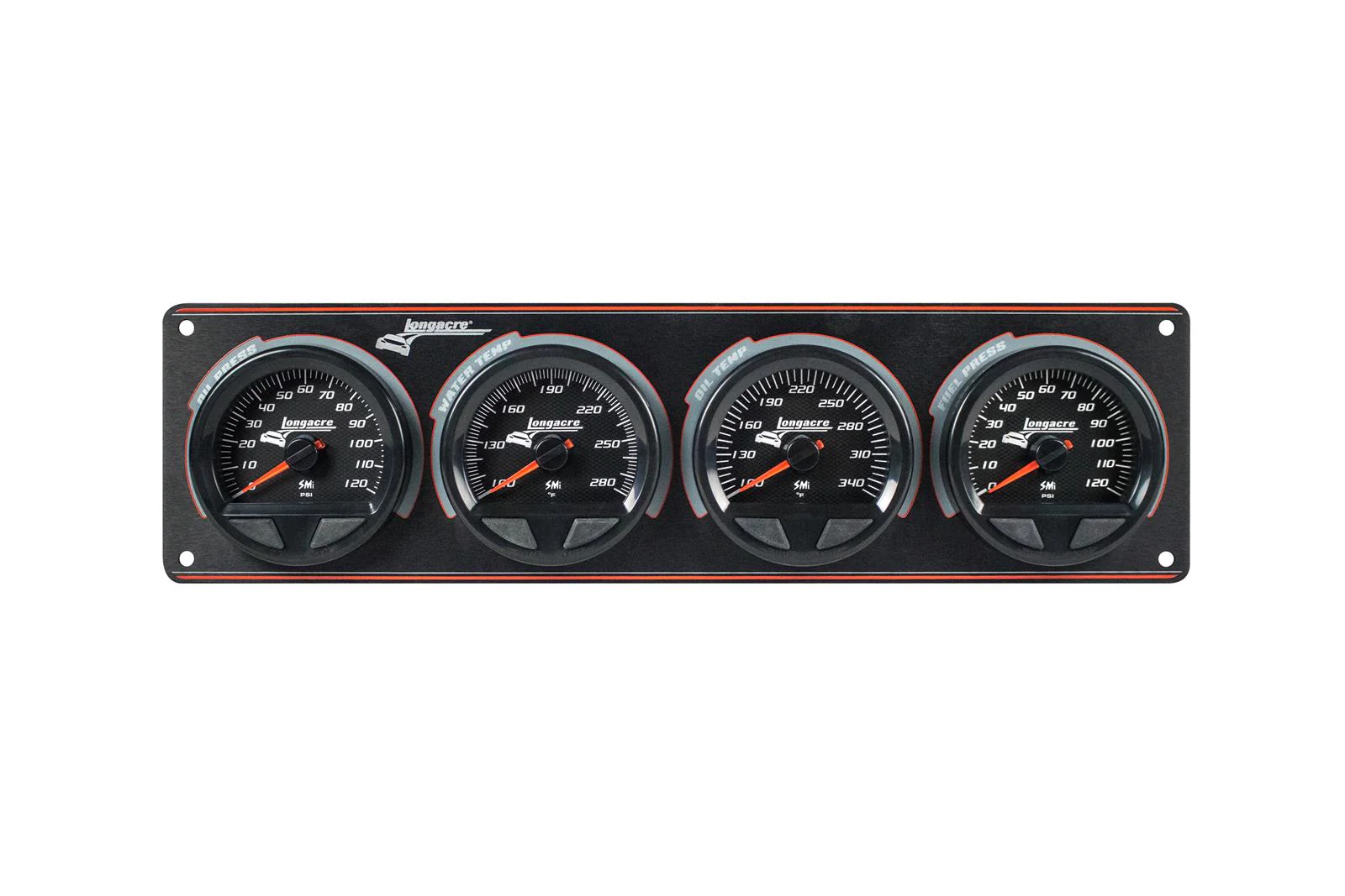 SMi⢠Elite Waterproof Gauge Panel, 4 Gauge Oil Pressure/Water Temperature/Oil Temperature/Fuel Pressure 120psi - Image 3