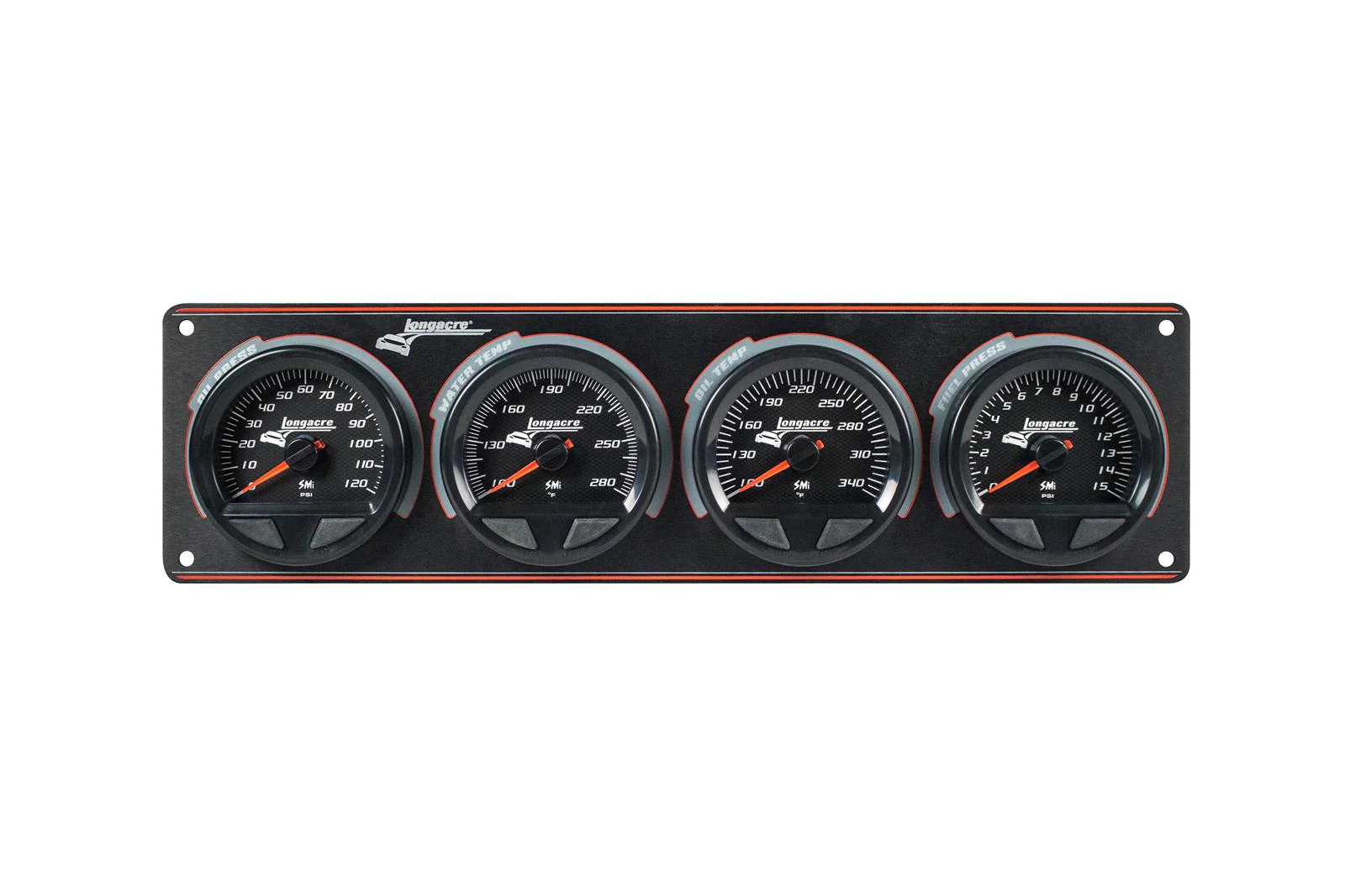 SMi⢠Elite Waterproof Gauge Panel, 4 Gauge Oil Pressure/Water Temperature/Oil Temperature/Fuel Pressure 15psi - Image 3
