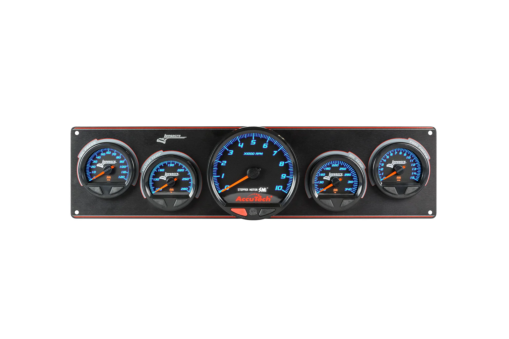 SMiâ„¢ Elite Waterproof Gauge Panel, 4 Gauge Oil Pressure/Water Temperature/Oil Temperature/Fuel Pressure/Tach