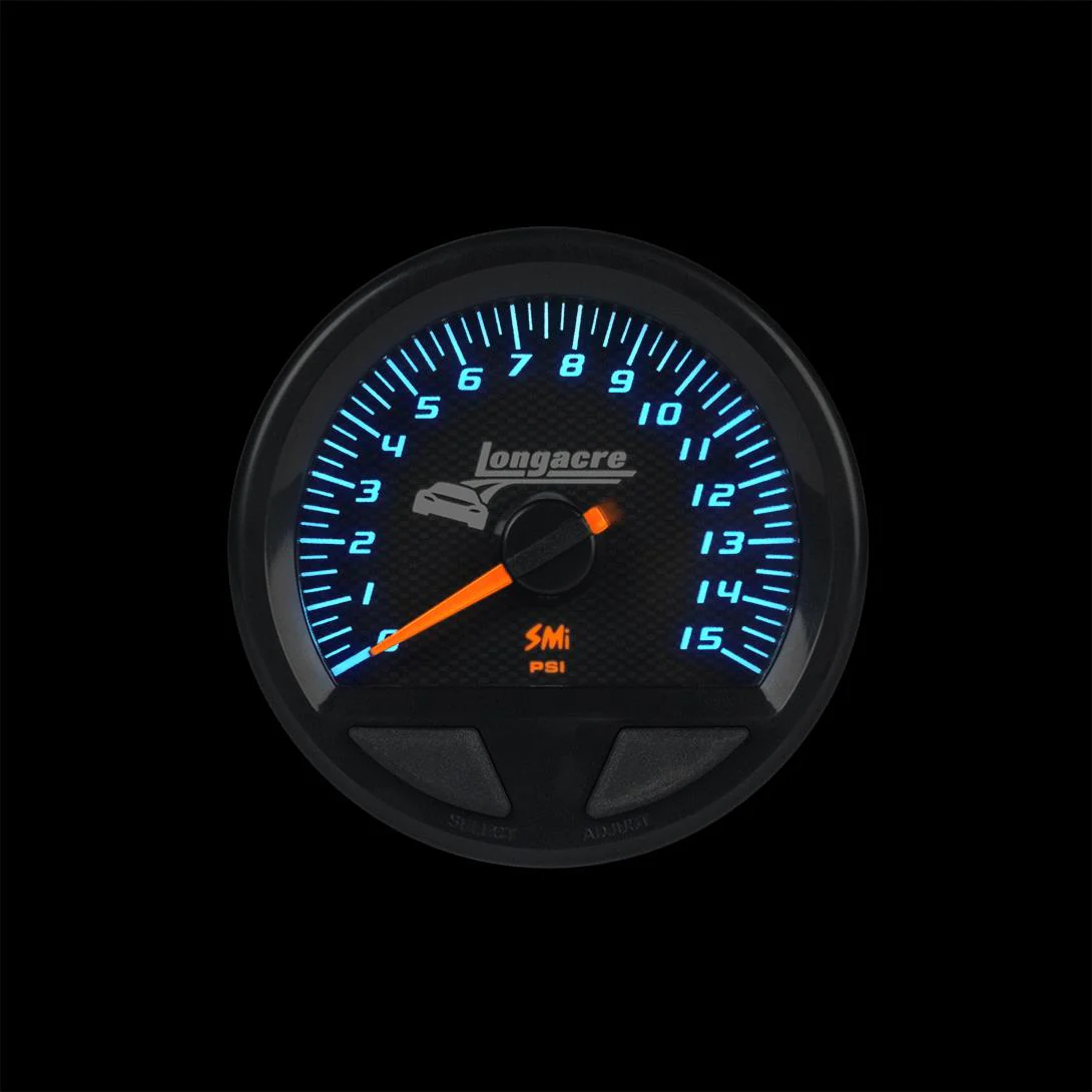 SMi⢠Elite Waterproof Gauges, Fuel Pressure 0-15 psi, Sensor Included - Image 2